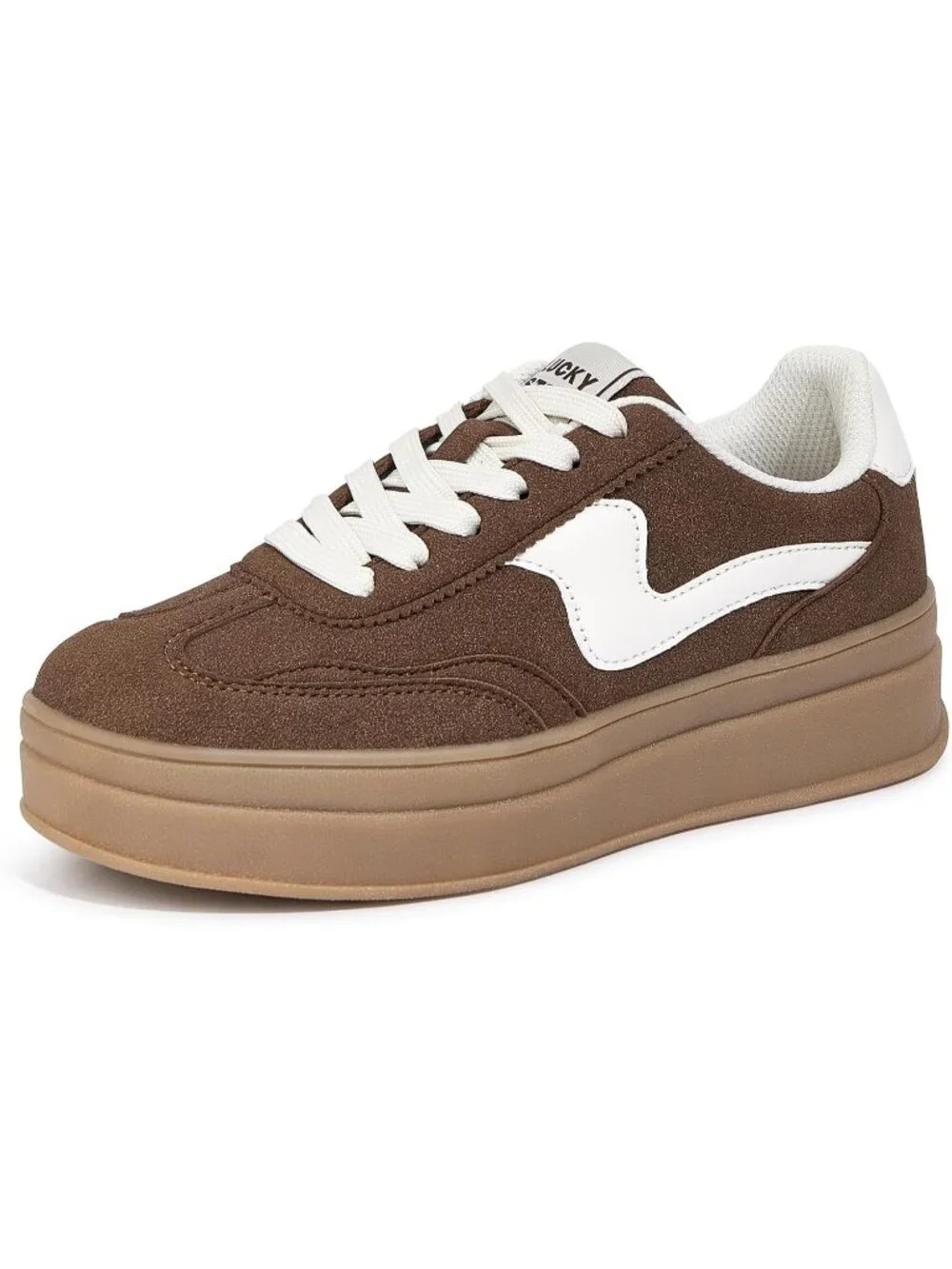 🆕Women's Dark Brown Platform Fashion Sneakers Thick Sole Casual Walking Shoes